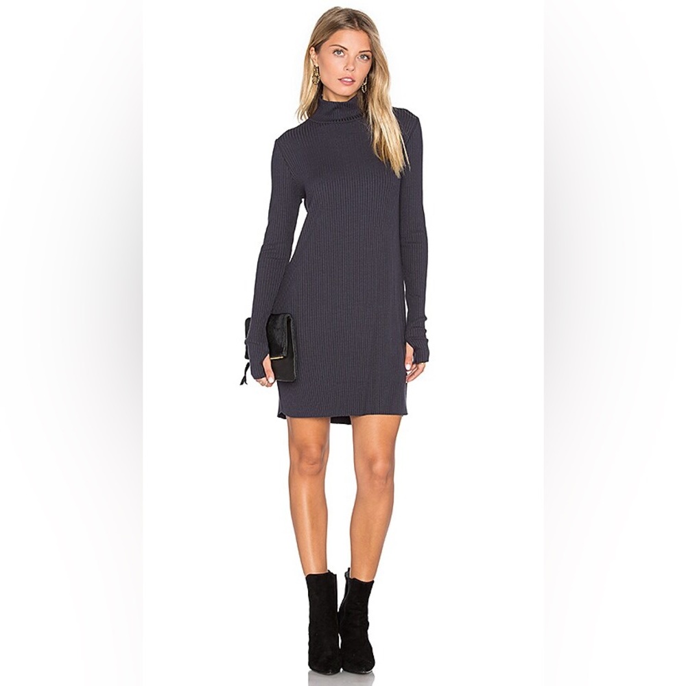 Michael Lauren Muse Long Sleeve Turtleneck Dress in Navy Night XS NWT